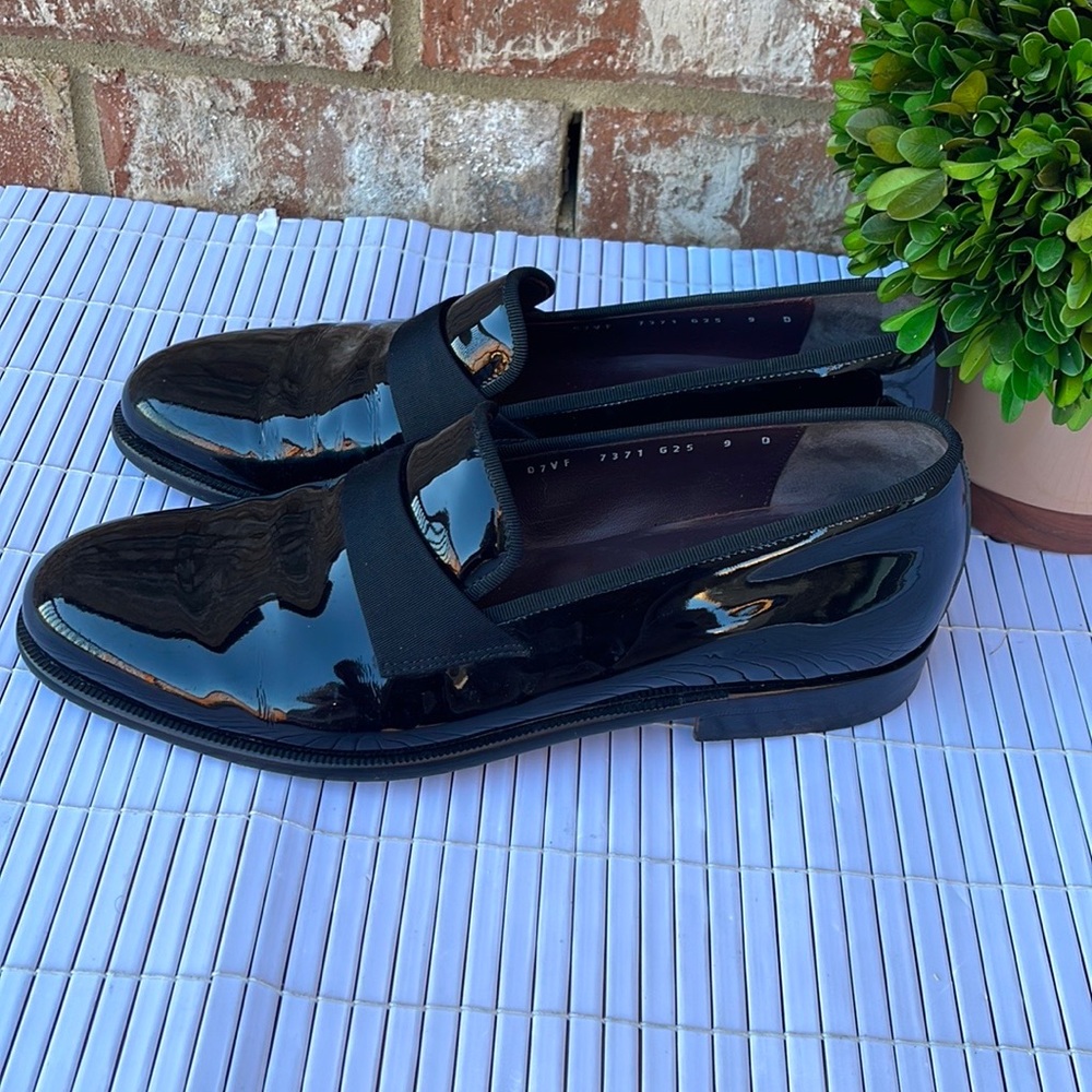 Ferragamo Patent Leather Bryden Tuxedo Loafers